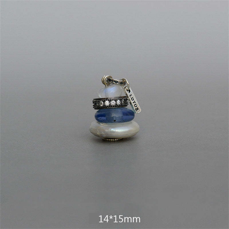 Zen Cairn Labradorite Various Crystals Calm Pendant Necklace