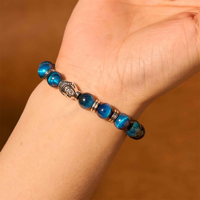 Blue Green Red Tiger Eye mystic zen Head Balance Bracelet