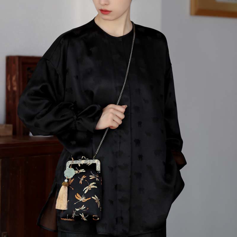 Small Dragonfly Metal Chain Crossbody Bag Shoulder Bag Cellphone Bag