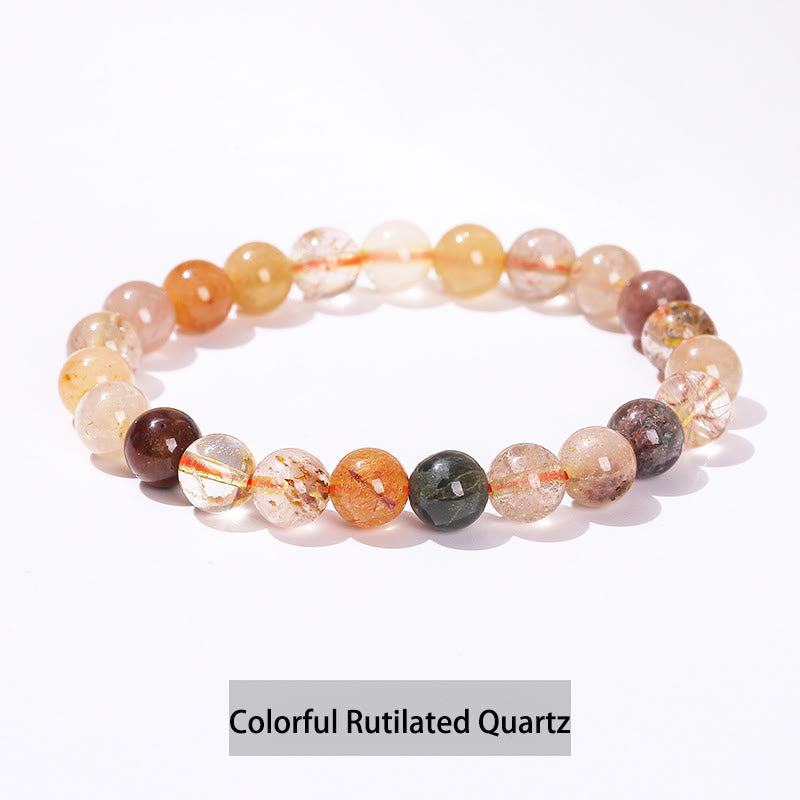 Various Crystal Stone Amethyst Green Aventurine Rose Quartz Healing Bracelet