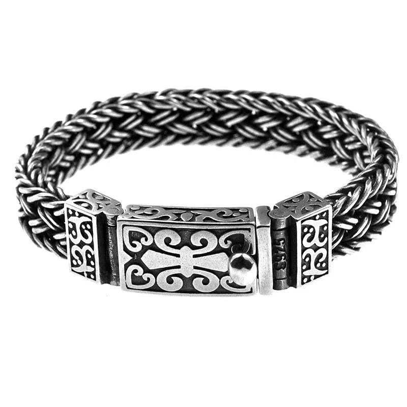 Retro Vine Totem Pattern Braided Healing Chain Bracelet