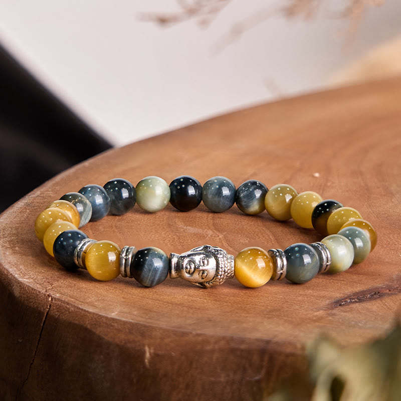 Blue Green Red Tiger Eye mystic zen Head Balance Bracelet
