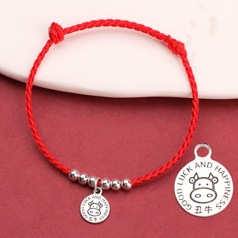 Chinese Zodiac Kid Red String 999 Sterling Silver Protection Bracelet