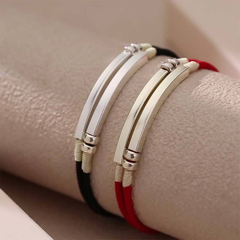 925 Sterling Silver Red String Layered Braid Bracelet
