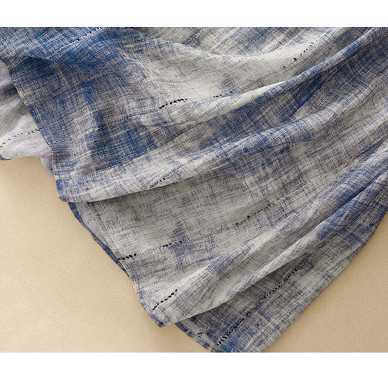 Tie-Dye Button Long Sleeve Cotton Shirt
