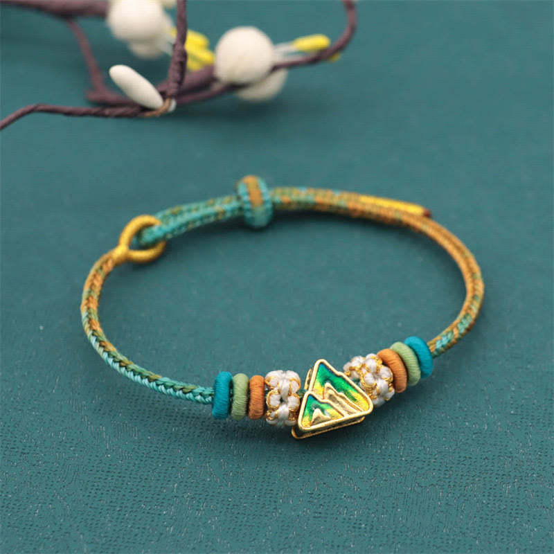 Handmade Eight Thread Peace Knot Peach Blossom Knot Luck Rope Braided Bracelet