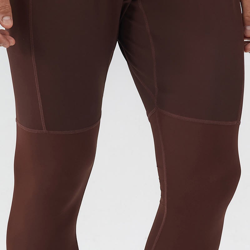 High Waist Quick Dry Breathable Fitness Men's Leggings Pants With Zipper Pocket