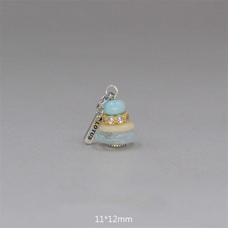 Zen Cairn Labradorite Various Crystals Calm Pendant Necklace
