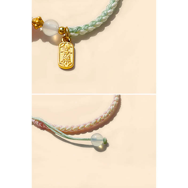 Peace And Joy Agate Peace Buckle Auspicious Handmade Braided Bracelet