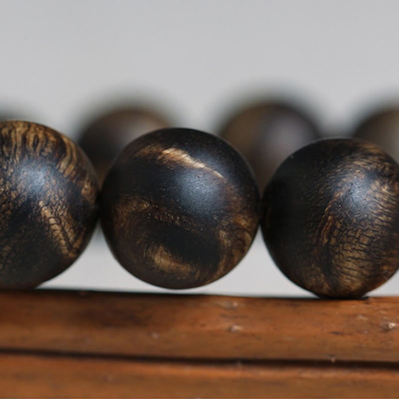 Rare Brunei Agarwood Water Ripple Pattern Peace Calm Bracelet