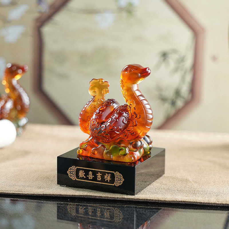 Year Of The Snake Auspicious Clouds Joy And Auspiciousness Liuli Art Piece Home Decoration
