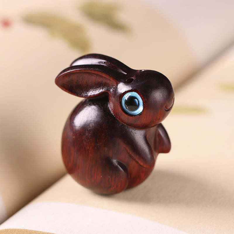 Small Leaf Red Sandalwood Green Sandalwood Lucky Mini Rabbit Relaxation Decoration