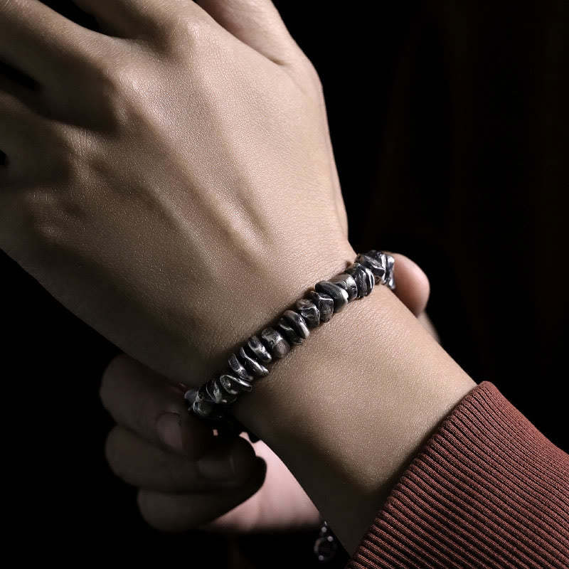 999 Sterling Silver Small Change Shape Protection Bracelet