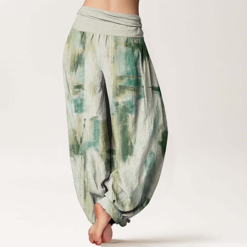 Tie Dye Pattern Design Women's Elastic Waist Harem Pants