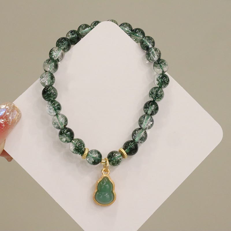 Natural Green Phantom Confidence Gourd mystic zen Charm Bracelet