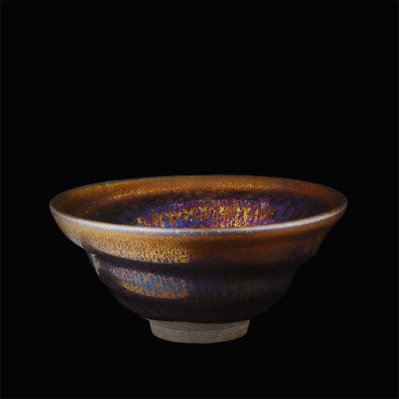 Chinese Jianzhan Colorful Milky Way Glaze Ceramic Teacup Tenmoku Kung Fu Tea Cup