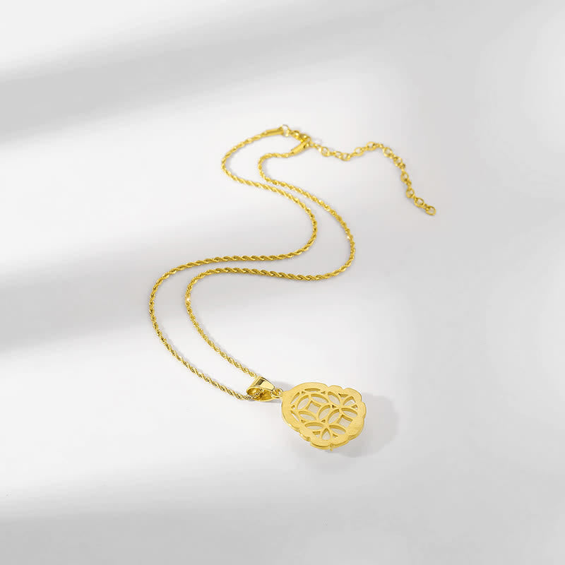 18K Gold Filled Laughing mystic zen Jade Luck Necklace Chain Pendant