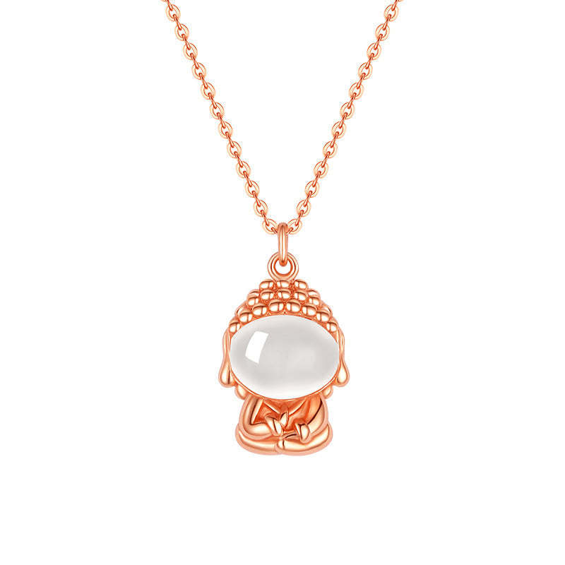 925 Sterling Silver Chalcedony Formless mystic zen Positive Necklace Pendant