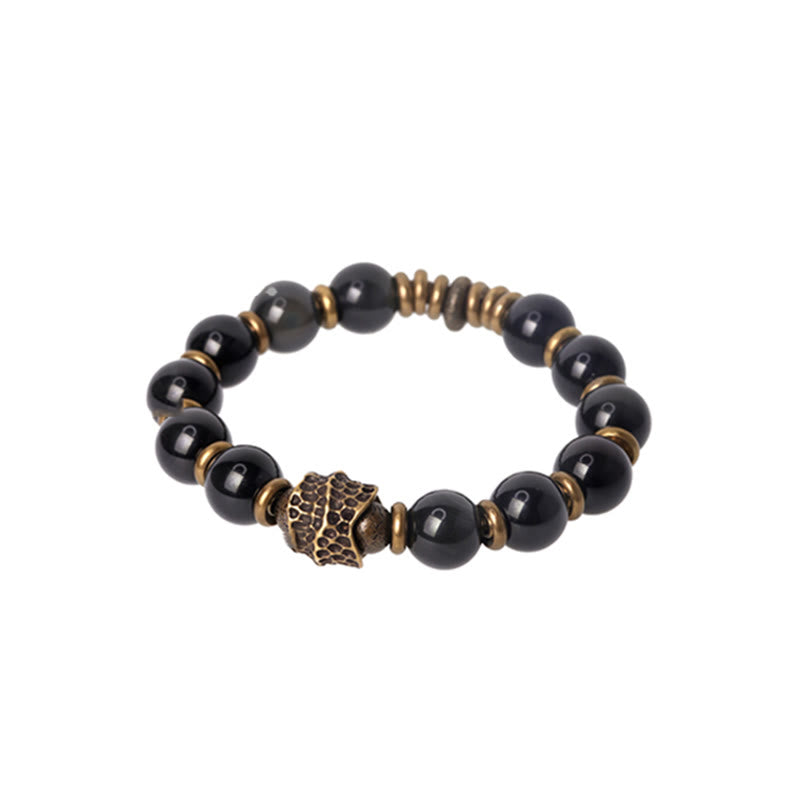Rainbow Obsidian Copper Love Healing Bracelet