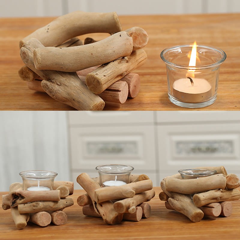 Wood Candlestick Home Candle Holder Decoration