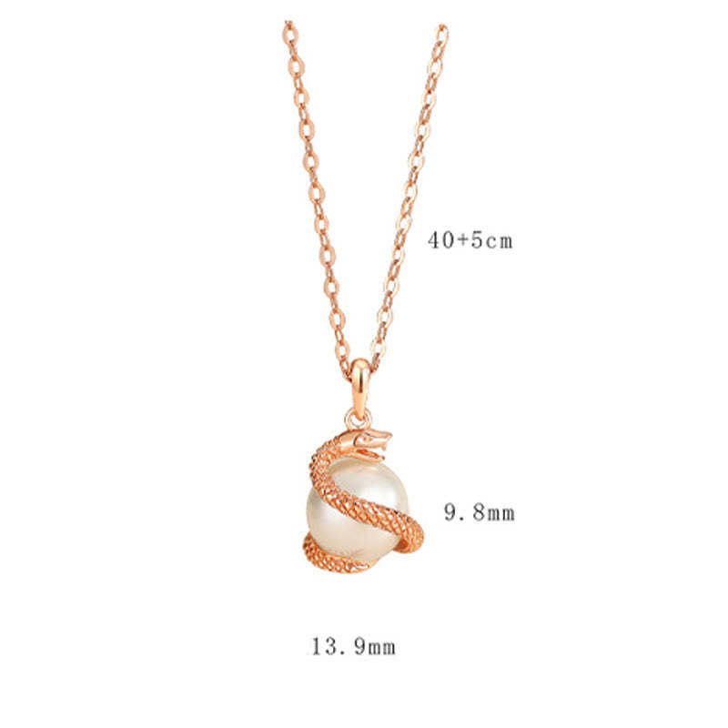 925 Sterling Silver Pearl Year Of The Snake Balance Blessing Necklace Pendant