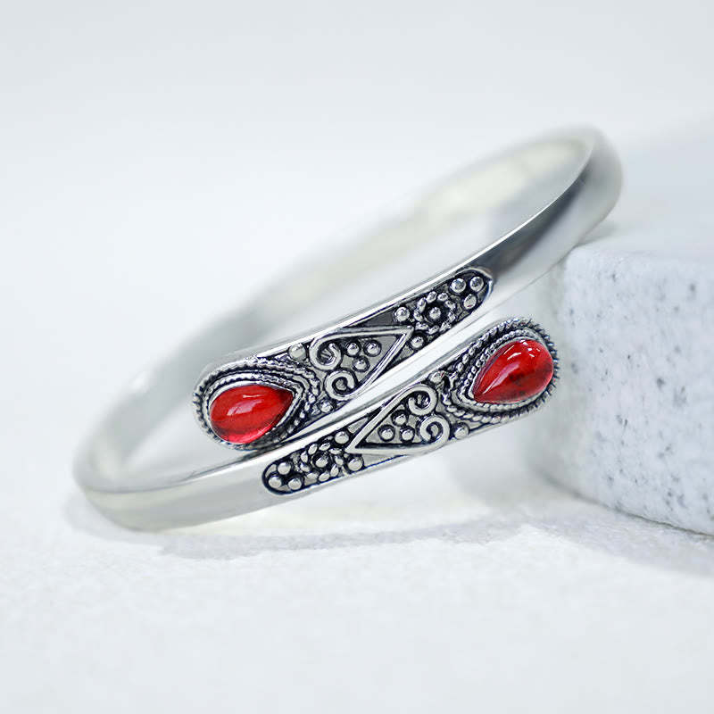 Zircon Water Drop Pattern Healing Cuff Bracelet Bangle