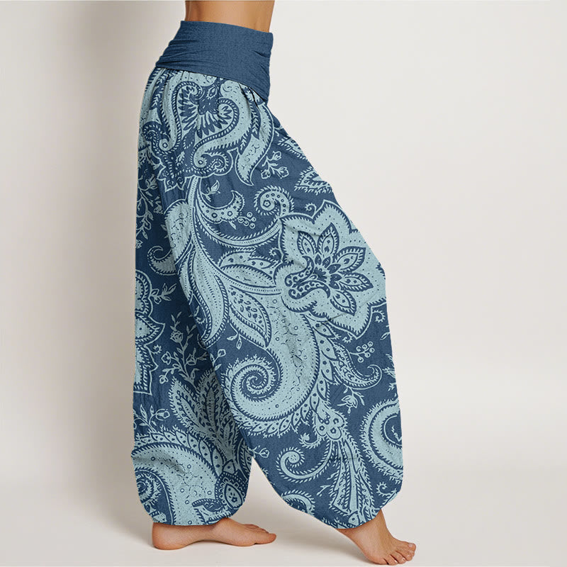 Flowers Paisley Patterns Women's Elastic Waist Harem Pants