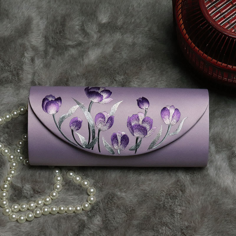 Plum Bossom Tulip Su Embroidery Wedding Shopping Purse Handbag Crossbody Bag