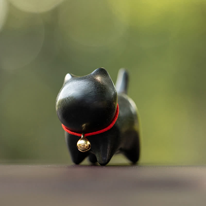 Green Sandalwood Small Leaf Red Sandalwood Cute Cat Animals Soothing Peace Decorations