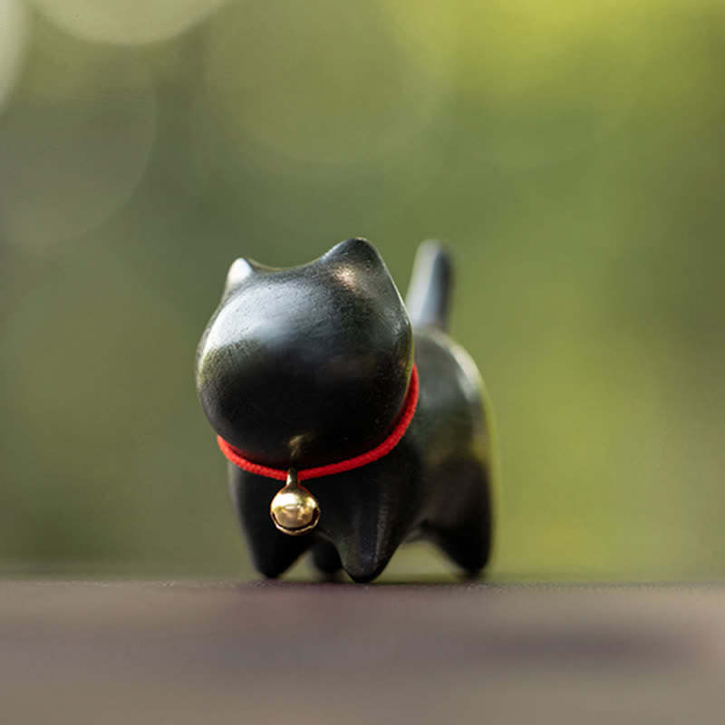 Green Sandalwood Small Leaf Red Sandalwood Cute Cat Animals Soothing Peace Decorations