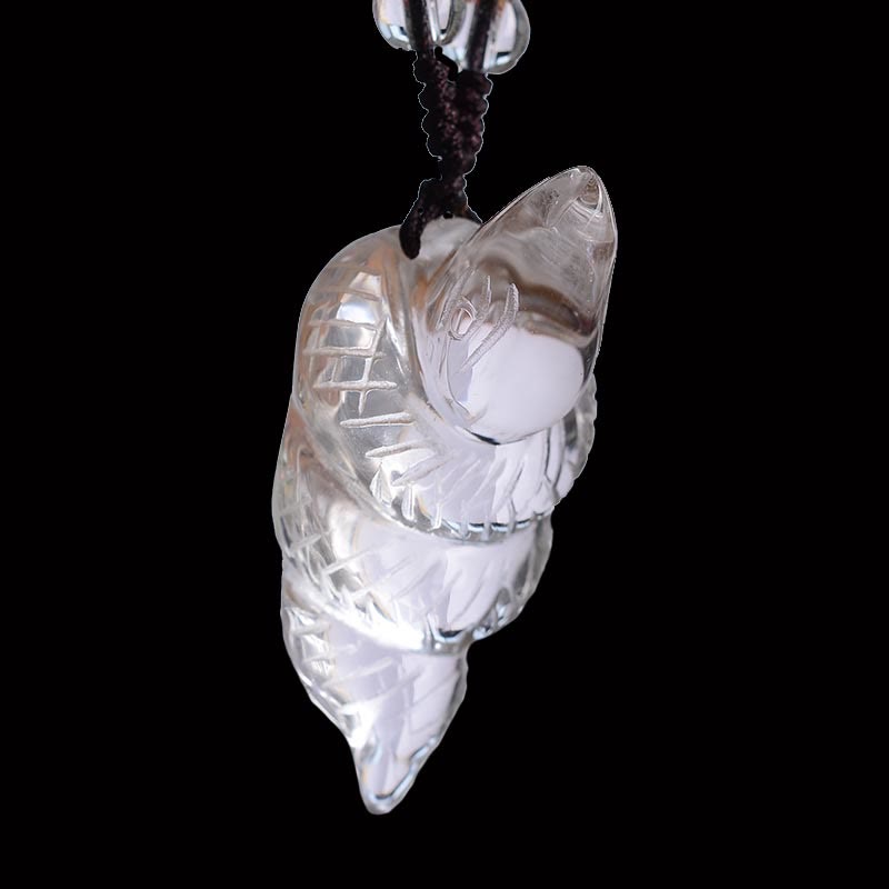 Chinese Zodiac White Crystal Protection Necklace Pendant