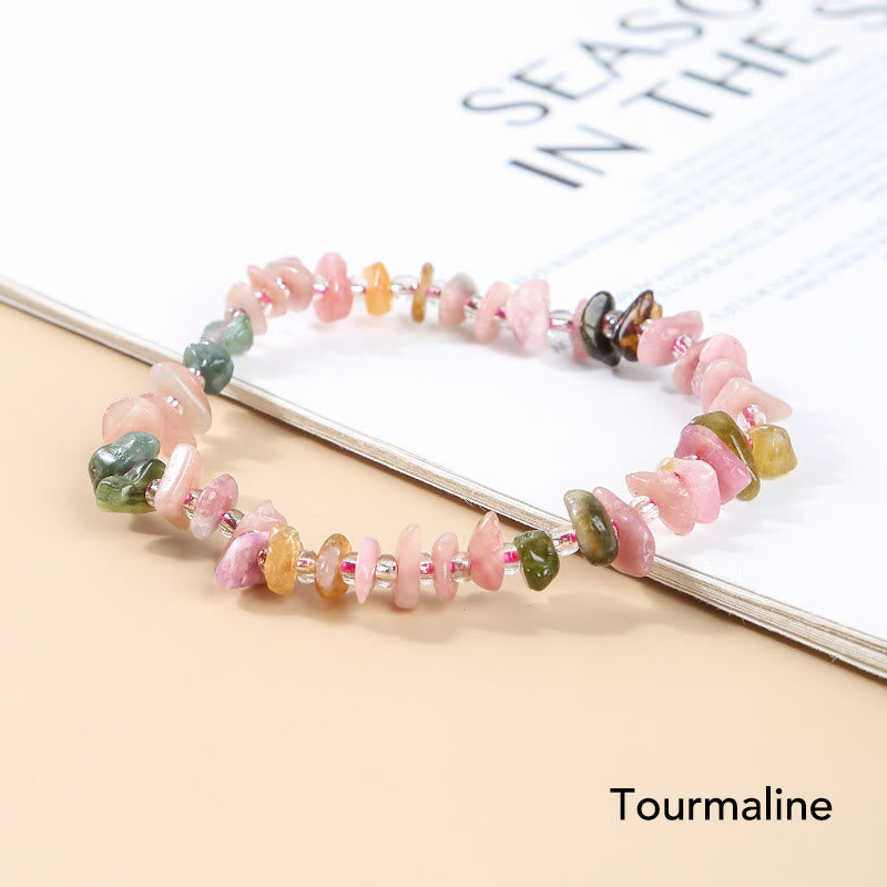 Natural Irregular Shape Stone Crystal Meditation Balance Bracelet