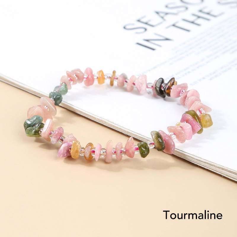 Natural Irregular Shape Stone Crystal Meditation Balance Bracelet