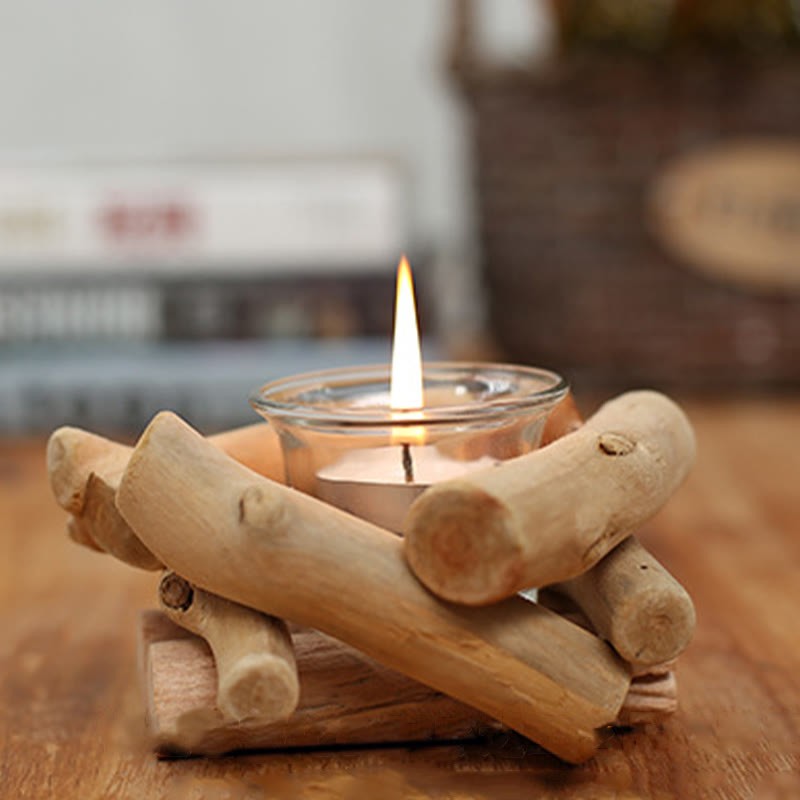 Wood Candlestick Home Candle Holder Decoration