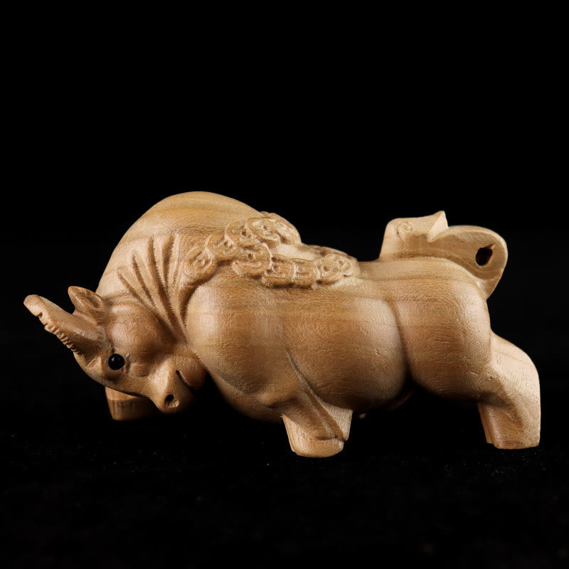 Year Of The Snake Chinese Zodiac Fu Character Peach Wood Home Statue Decoration