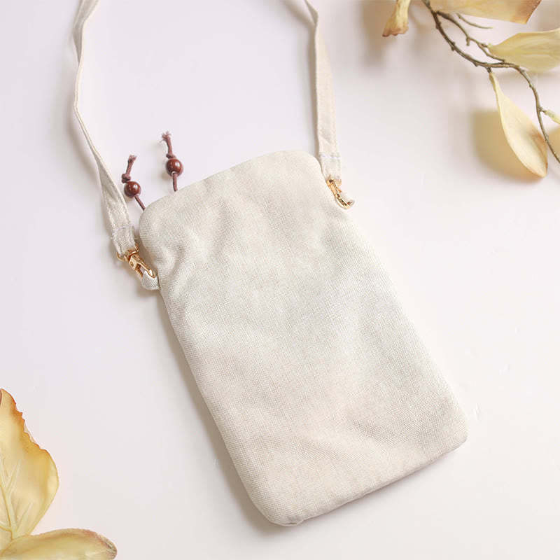 Small Embroidered Flowers Crossbody Bag Shoulder Bag Cellphone Bag 11*20cm
