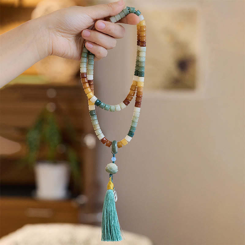 108 Mala Beads Bodhi Seed mystic zen Hand Lotus Engraved Harmony Bracelet