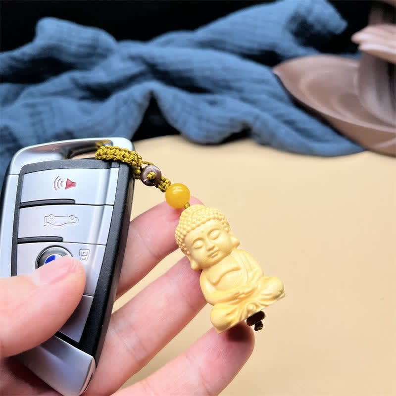 Tathagata mystic zen Serenity Peace Boxwood Keychain