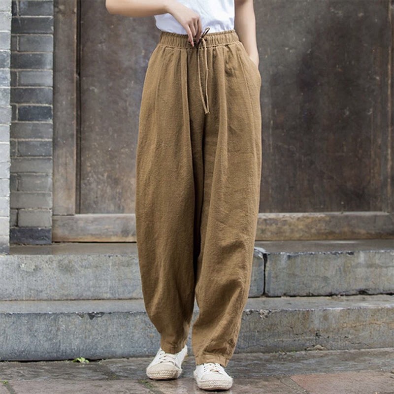 Plain Cotton Yoga Gym Women's Pants