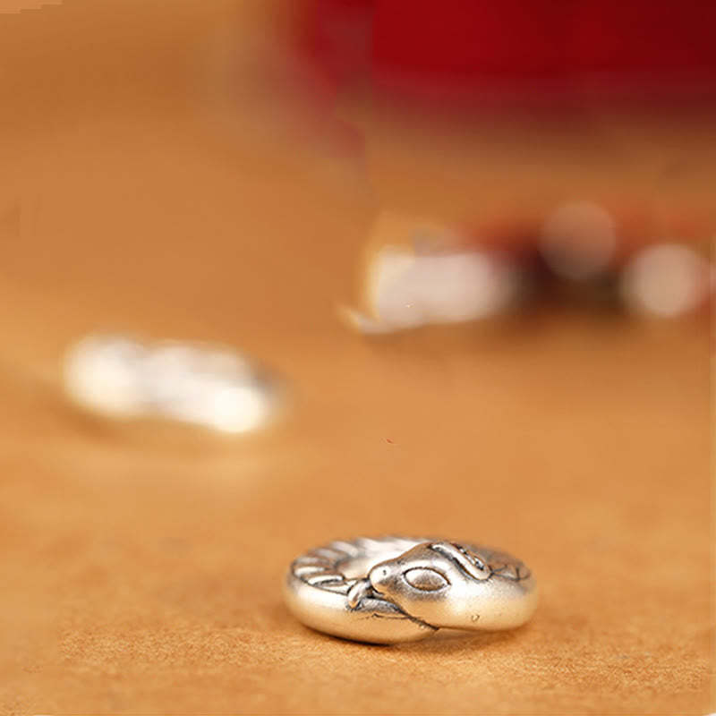 999 Sterling Silver Year of the Snake Round Circle Agarwood Protection Necklace Pendant