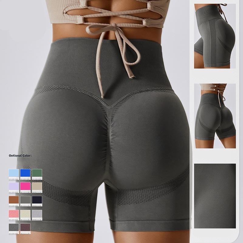 Women Seamless Sports Fitness High Waist Yoga Workout Shorts