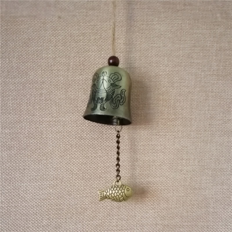 Feng Shui mystic zen Koi Fish Dragon Elephant Wind Chime Bell Luck Wall Hanging Decoration
