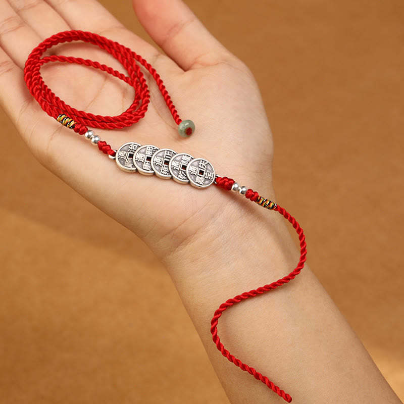 999 Sterling Silver Blessing Red String Belly Chain