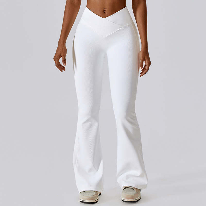 Sleeveless Crop Tank Top Flared Pants Sports Fitness Yoga