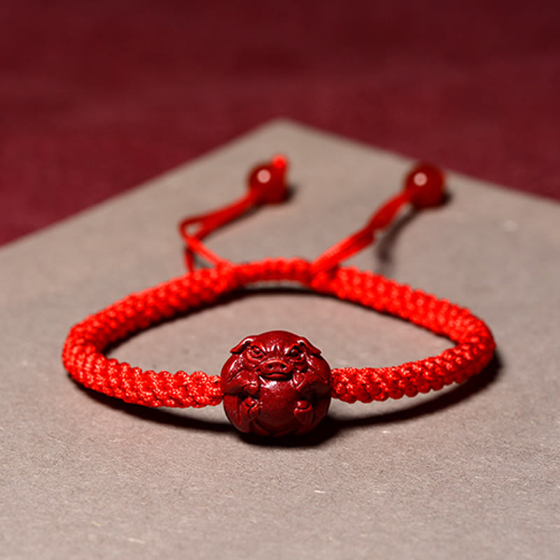 Chinese Zodiac Red String Cinnabar Blessing Bracelet