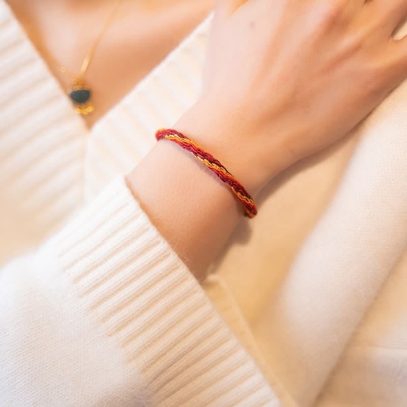Chinese Zodiac Handmade Koi Fish String Protection Reincarnation Knot Braid Bracelet