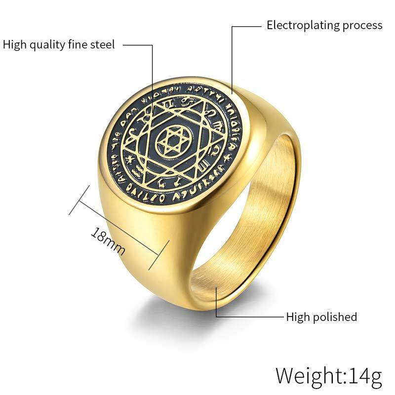 12 Constellations of the Zodiac Star of David Protection Ring