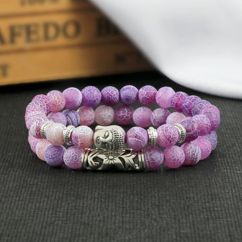 2Pcs Natural Crystal Agate mystic zen Protection Bracelet