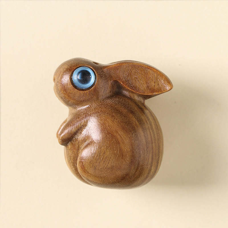 Small Leaf Red Sandalwood Green Sandalwood Lucky Mini Rabbit Relaxation Decoration