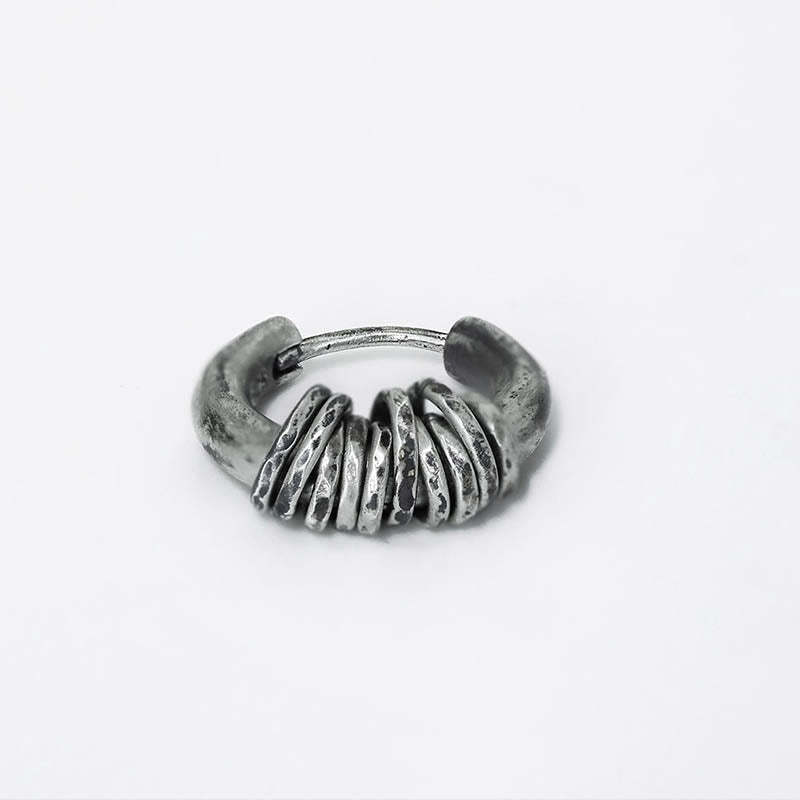 925 Sterling Silver Hand-hammered Protection Earrings